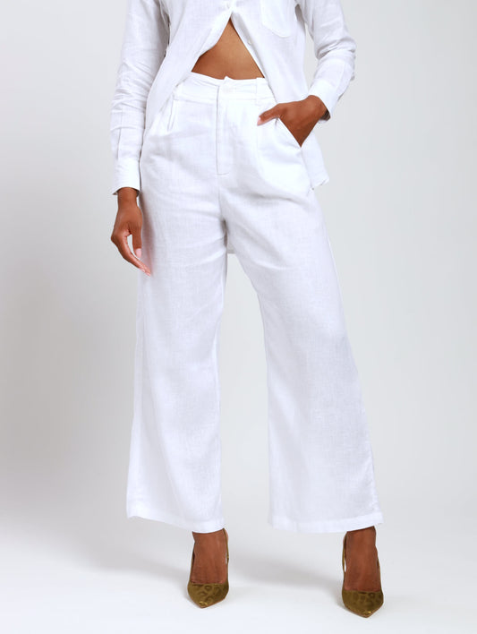 RELAXED PALAZZO / WHITE MODAL LINEN