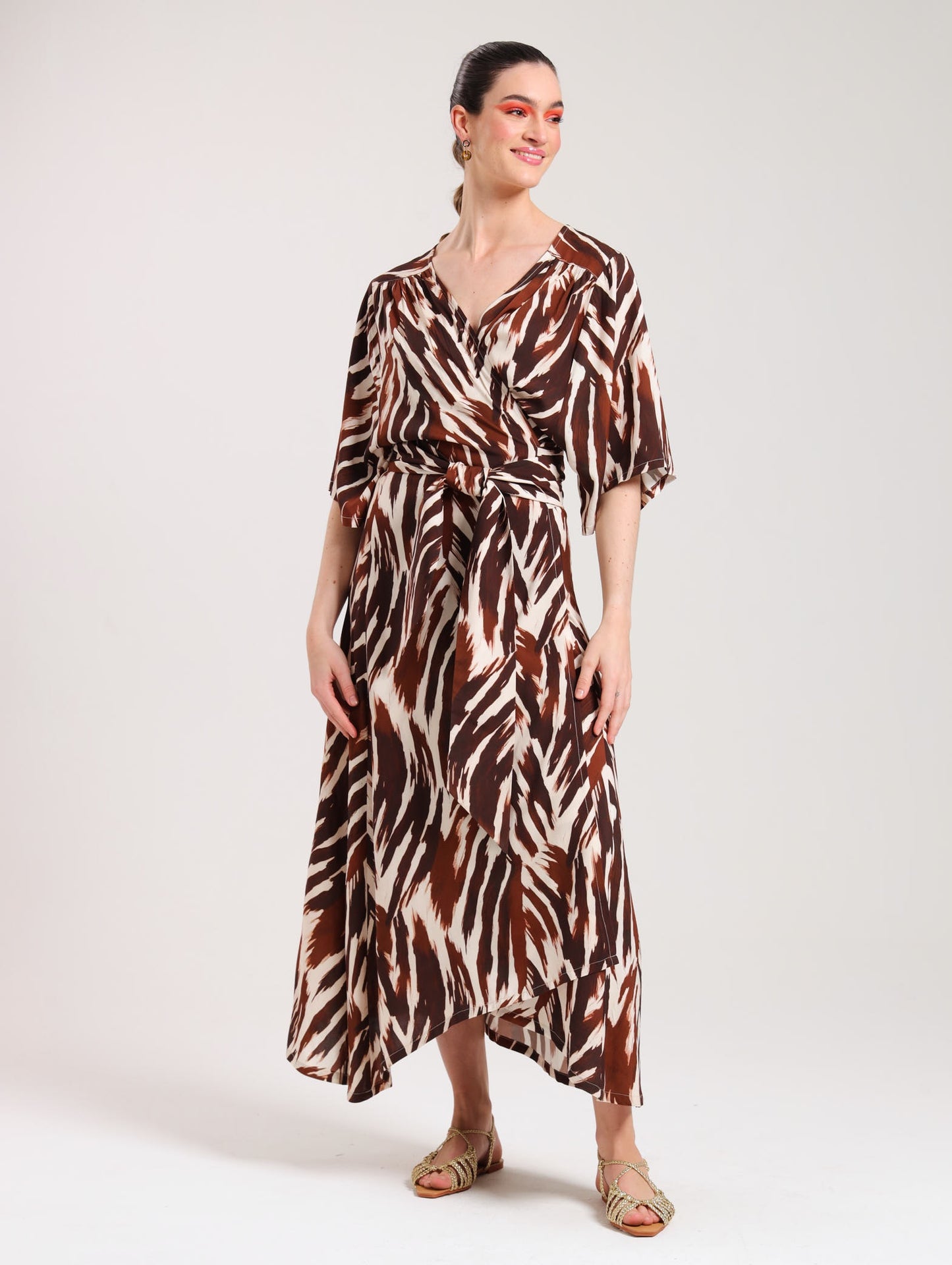 KIMONO MAXI DRESS / ABSTRACT ANIMAL