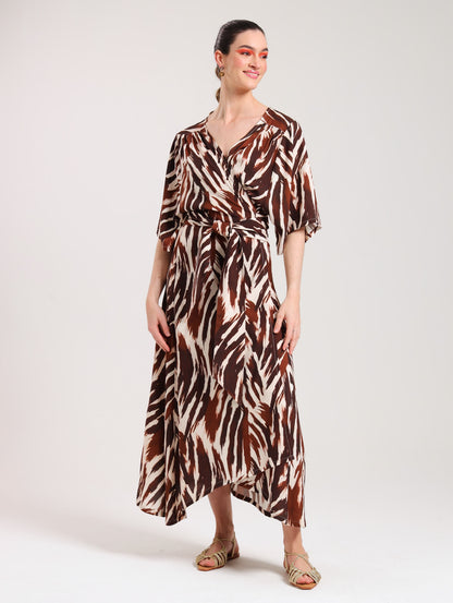 KIMONO MAXI DRESS / ABSTRACT ANIMAL