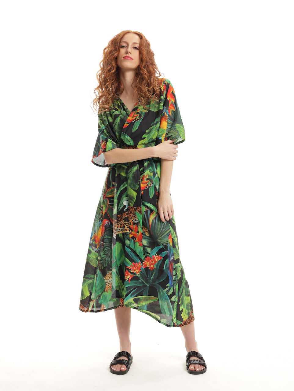 KIMONO MAXI WRAP / EBONY CALL OF THE JUNGLE