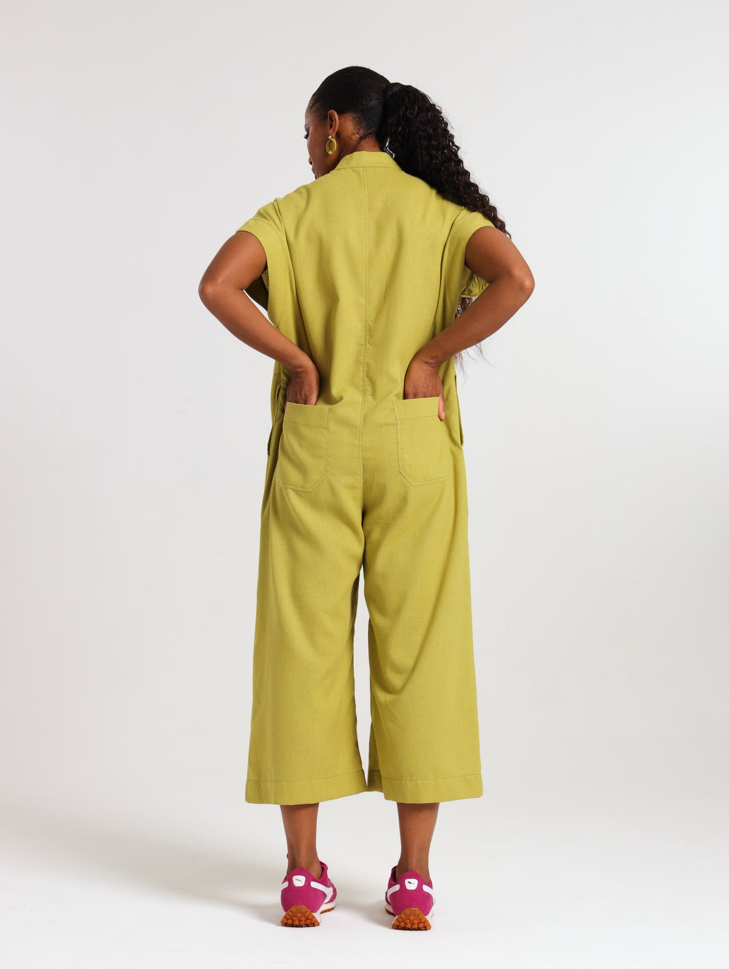 MANDARIN JUMPSUIT / CHARTREUSE