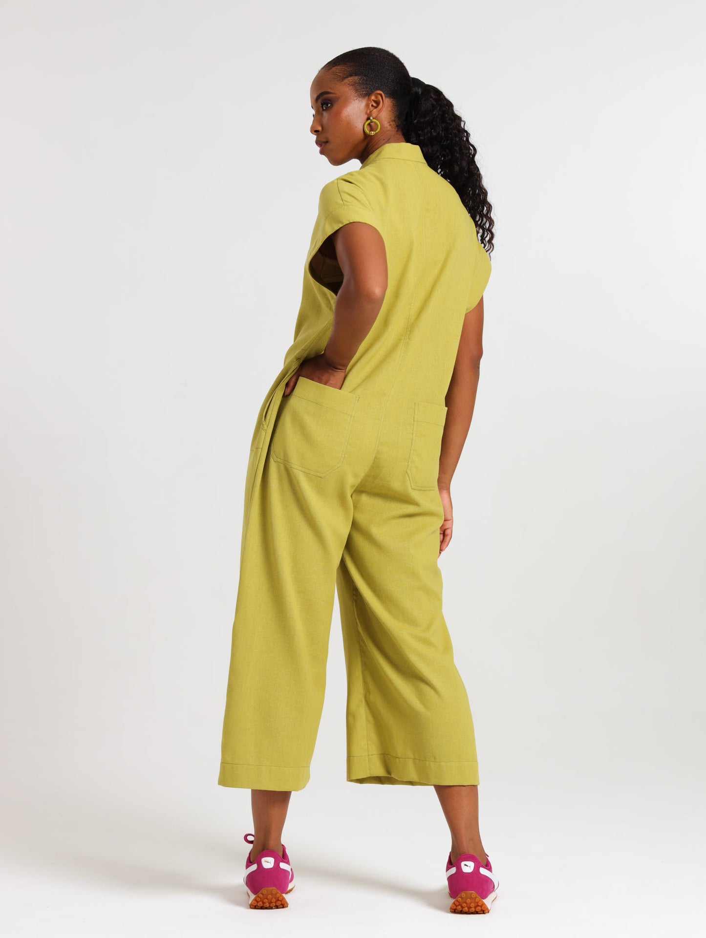 MANDARIN JUMPSUIT / CHARTREUSE