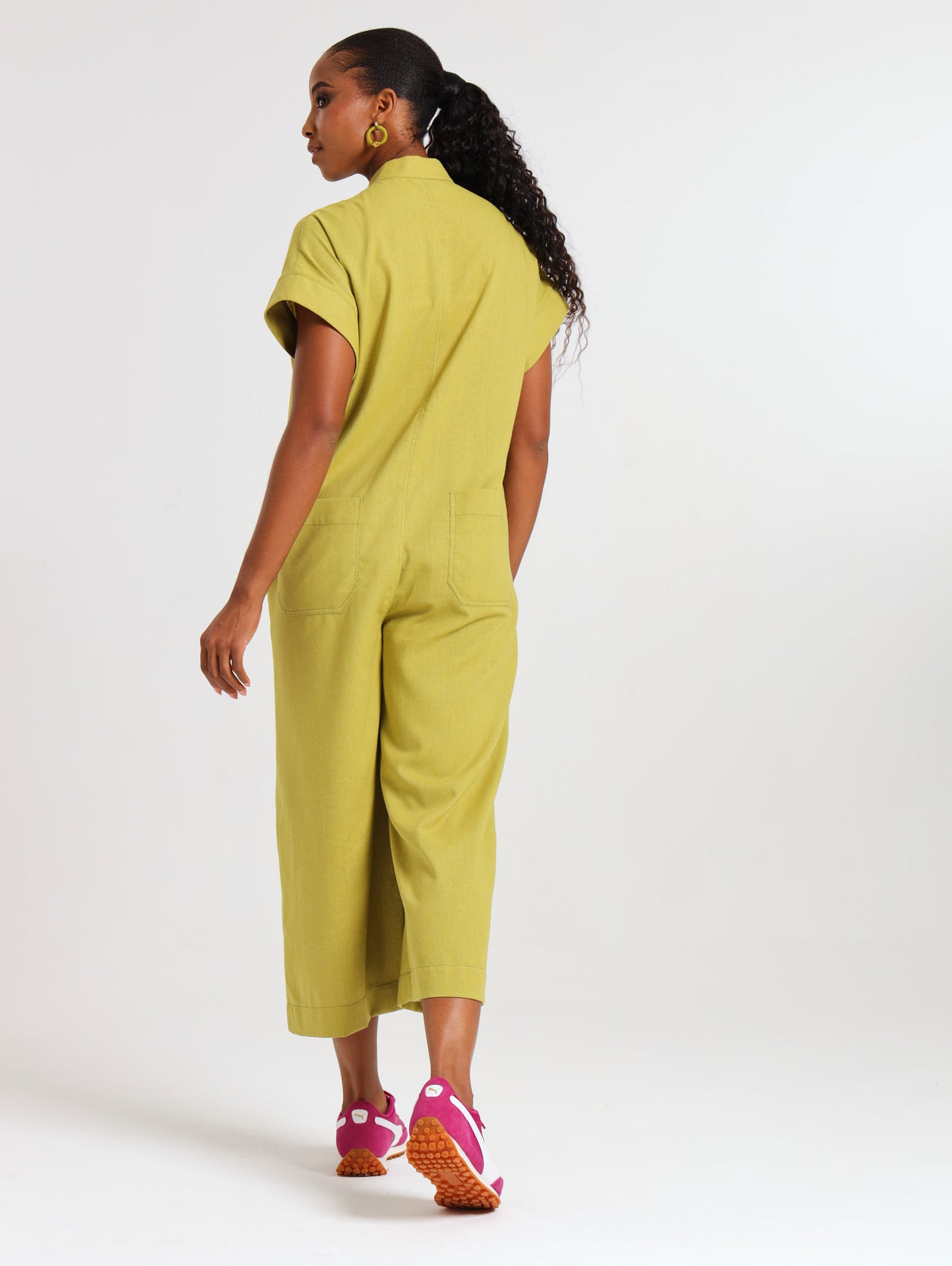 MANDARIN JUMPSUIT / CHARTREUSE