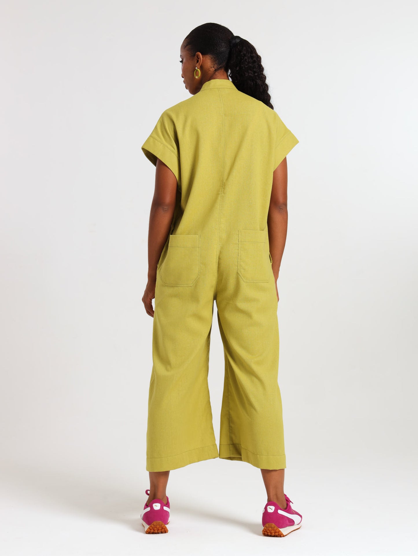 MANDARIN JUMPSUIT / CHARTREUSE