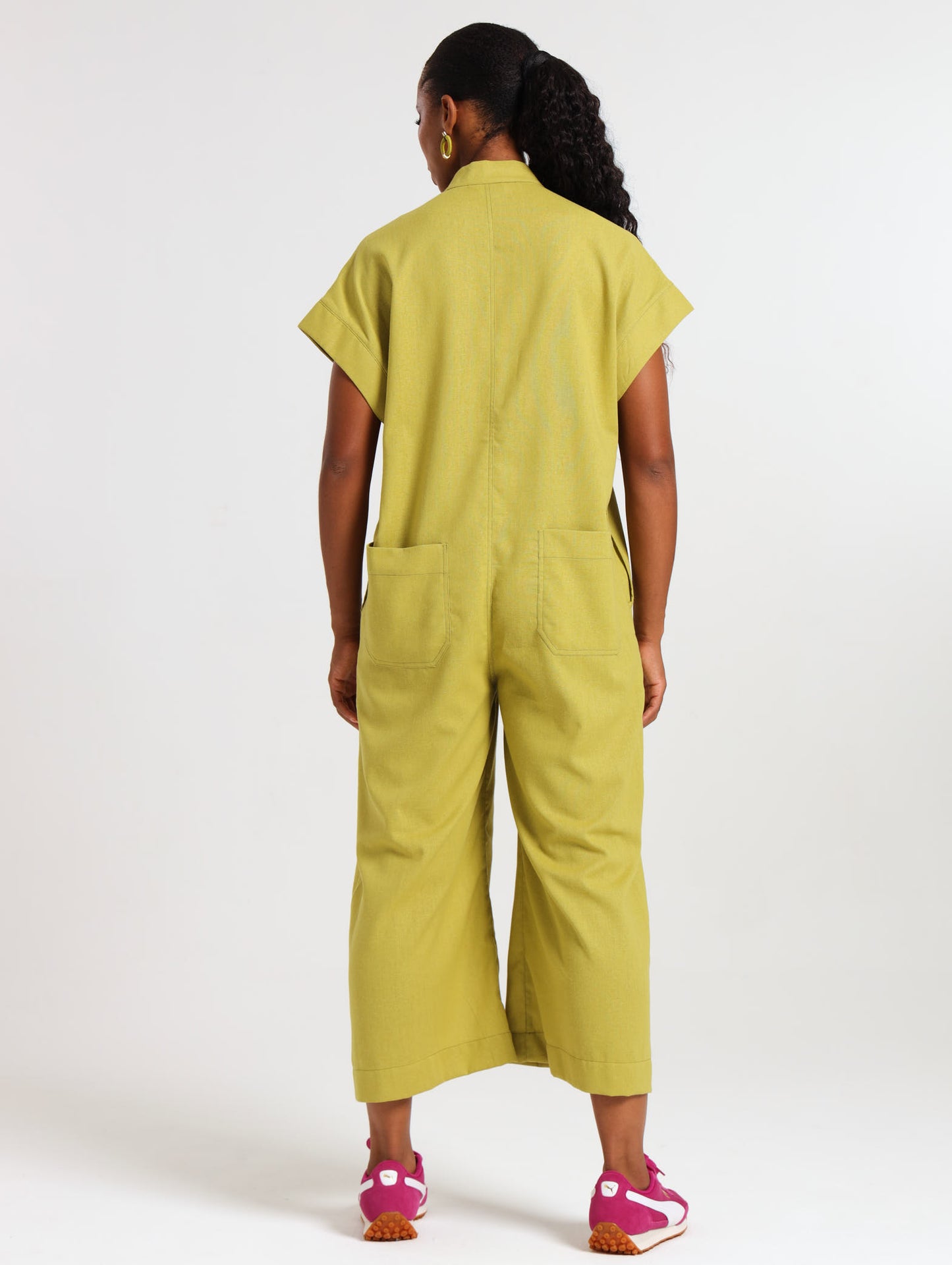 MANDARIN JUMPSUIT / CHARTREUSE