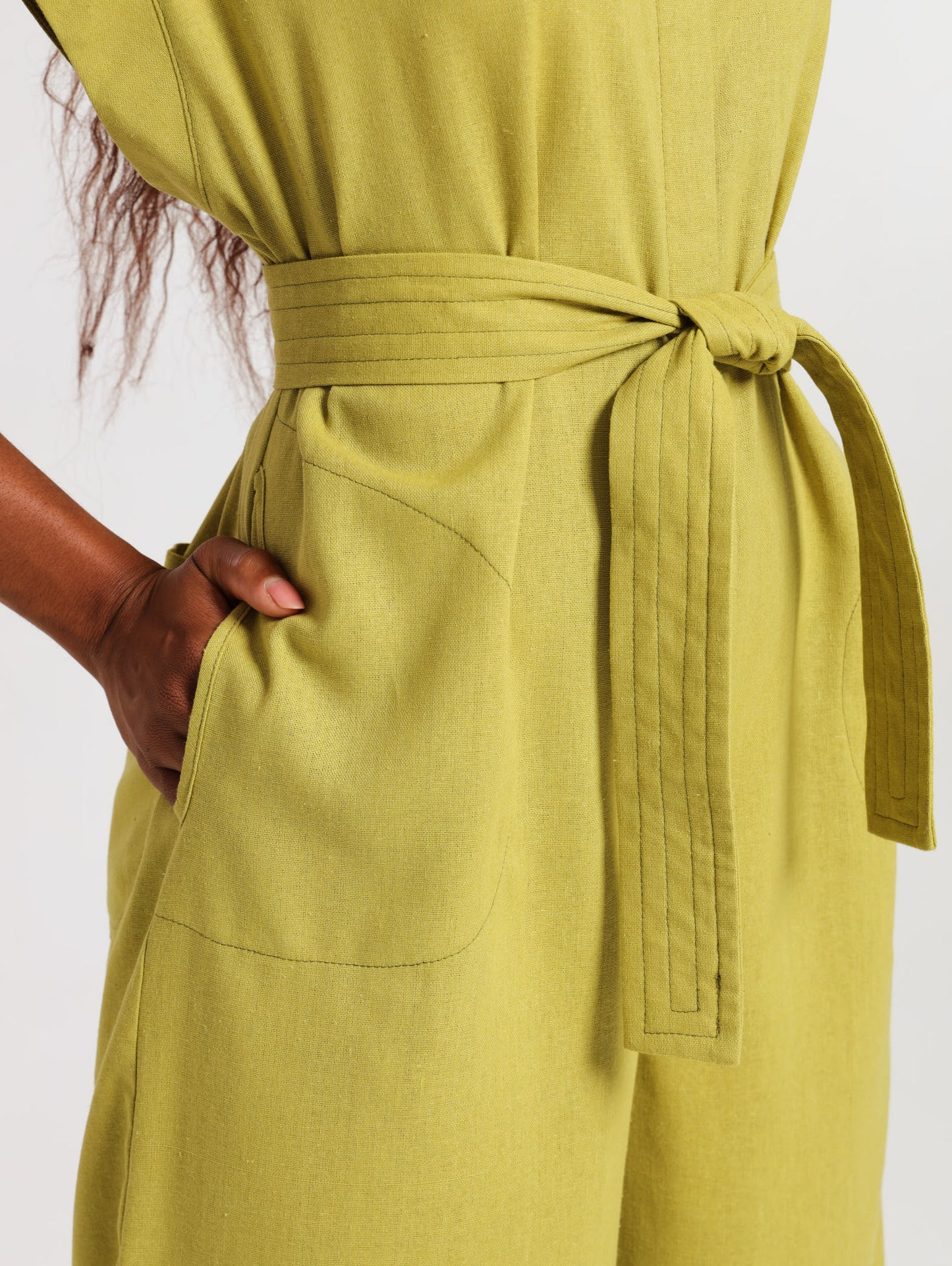 MANDARIN JUMPSUIT / CHARTREUSE