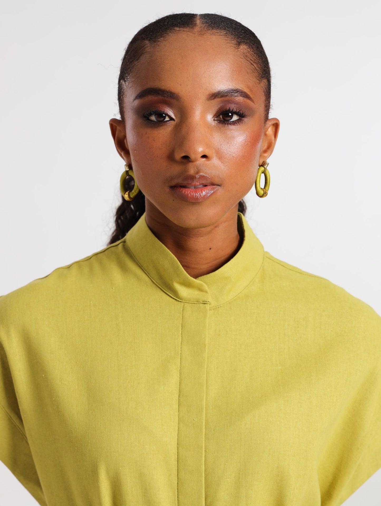 MANDARIN JUMPSUIT / CHARTREUSE