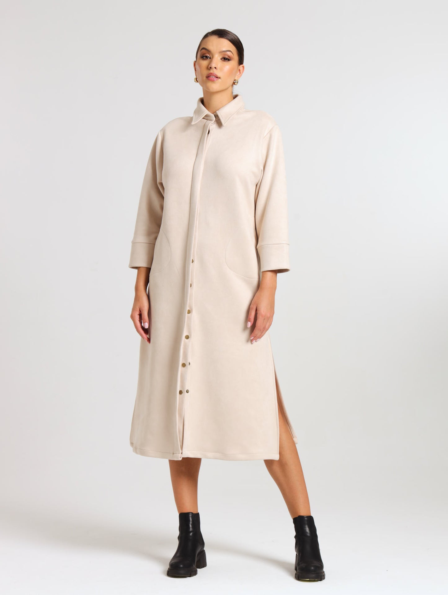 MAXI SHIRTDESS / OATMEAL