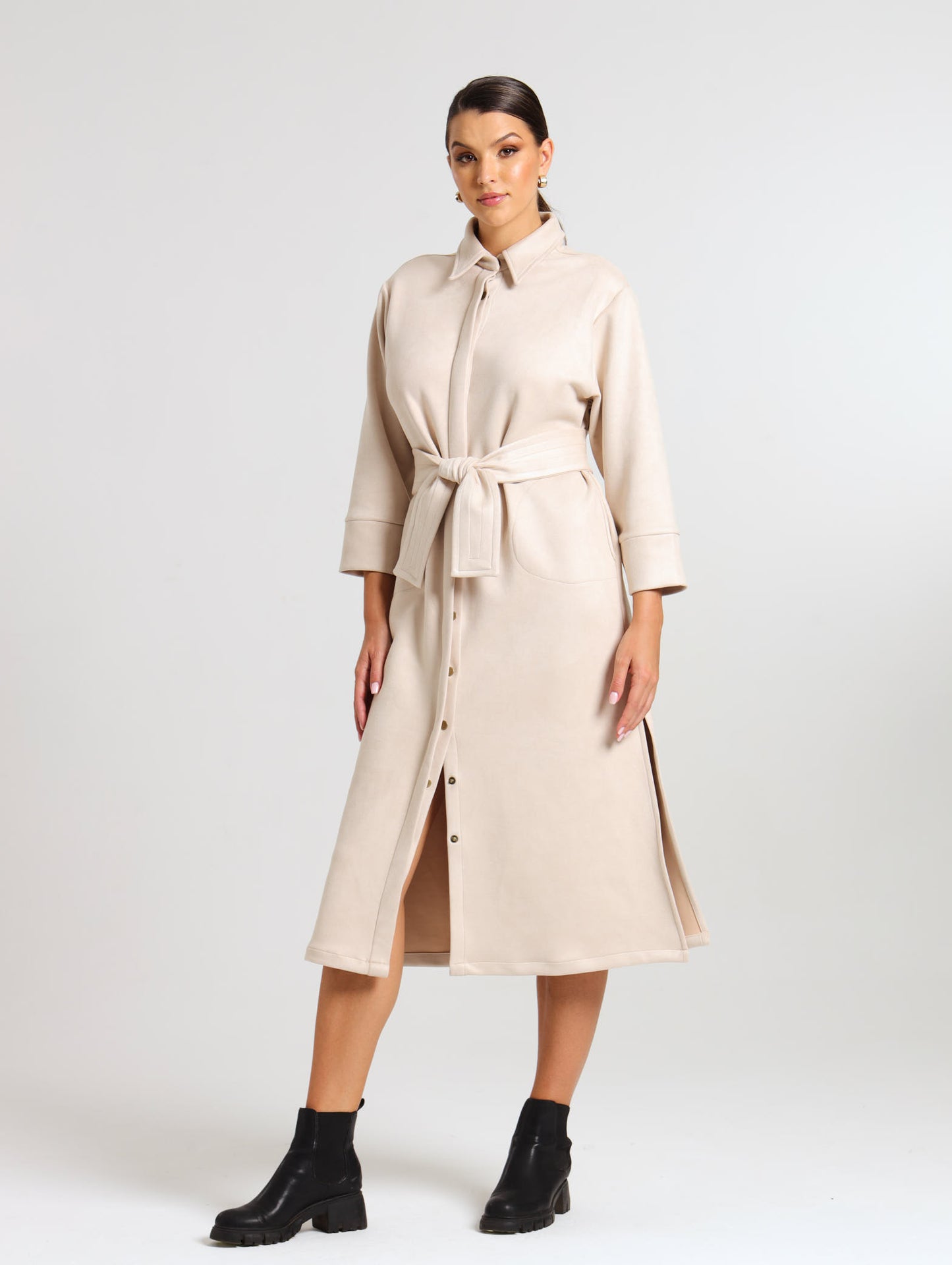 MAXI SHIRTDESS / OATMEAL