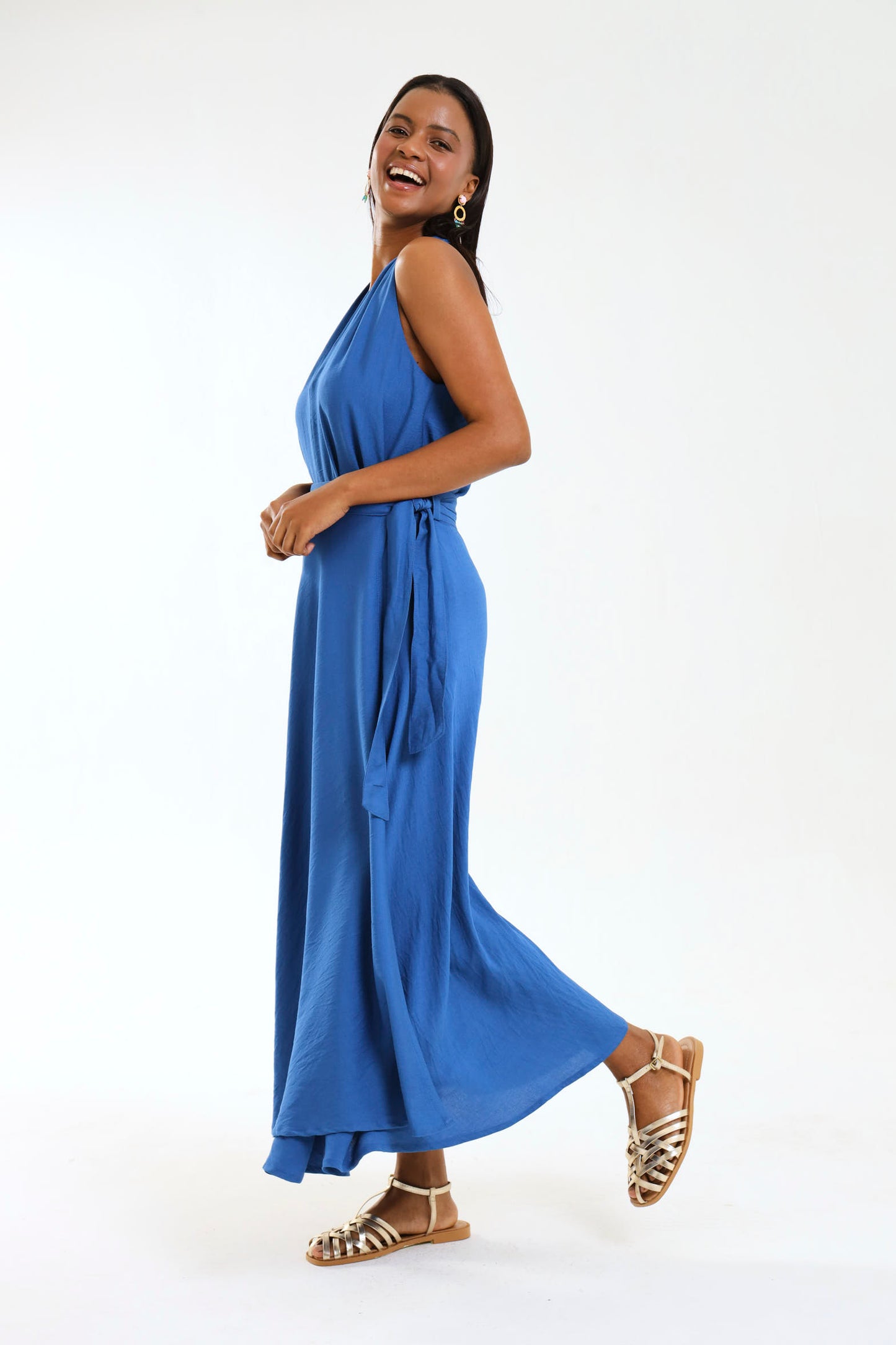 MAXI WRAP SKIRT / DEJA BLUE