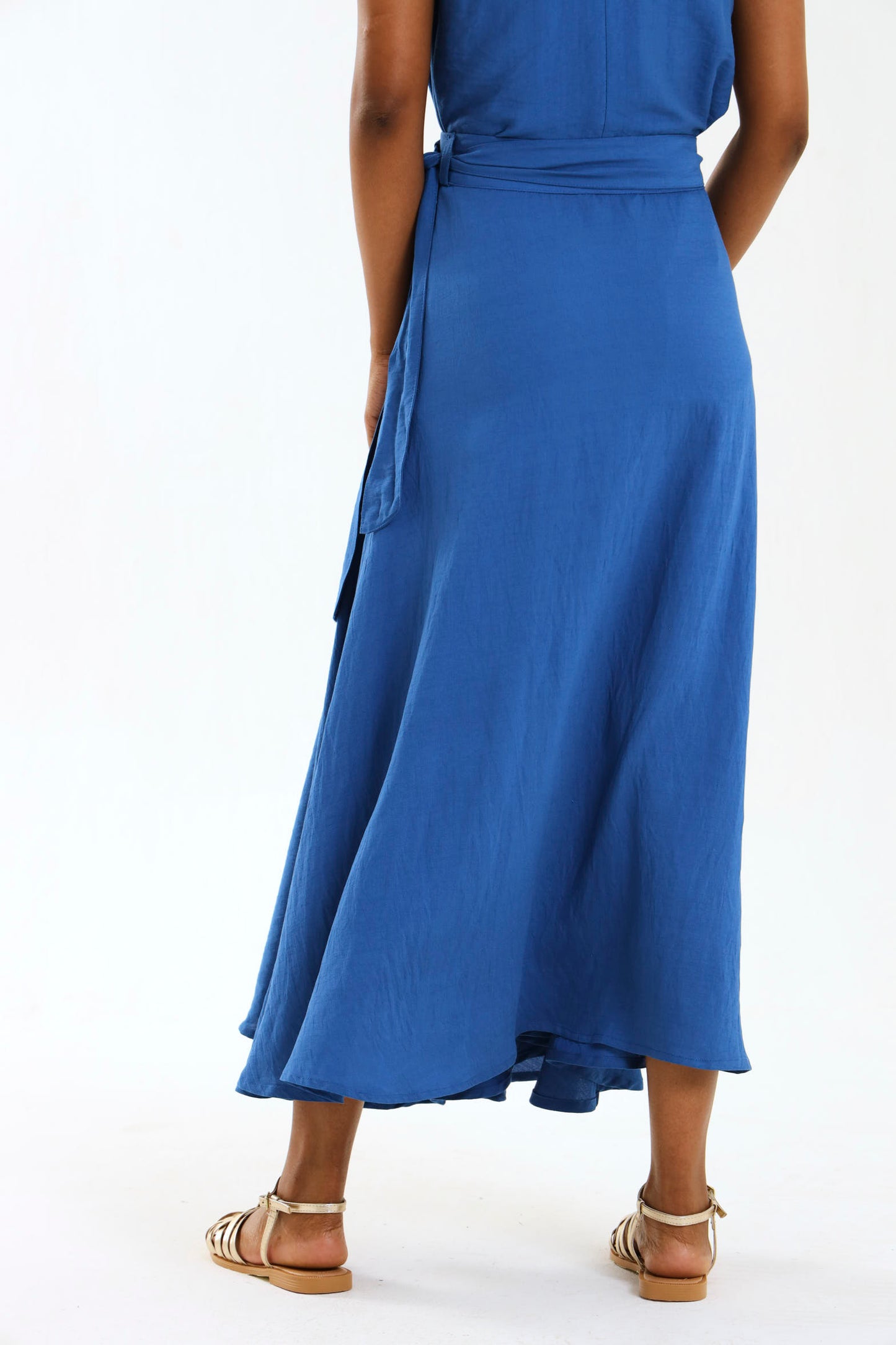 MAXI WRAP SKIRT / DEJA BLUE
