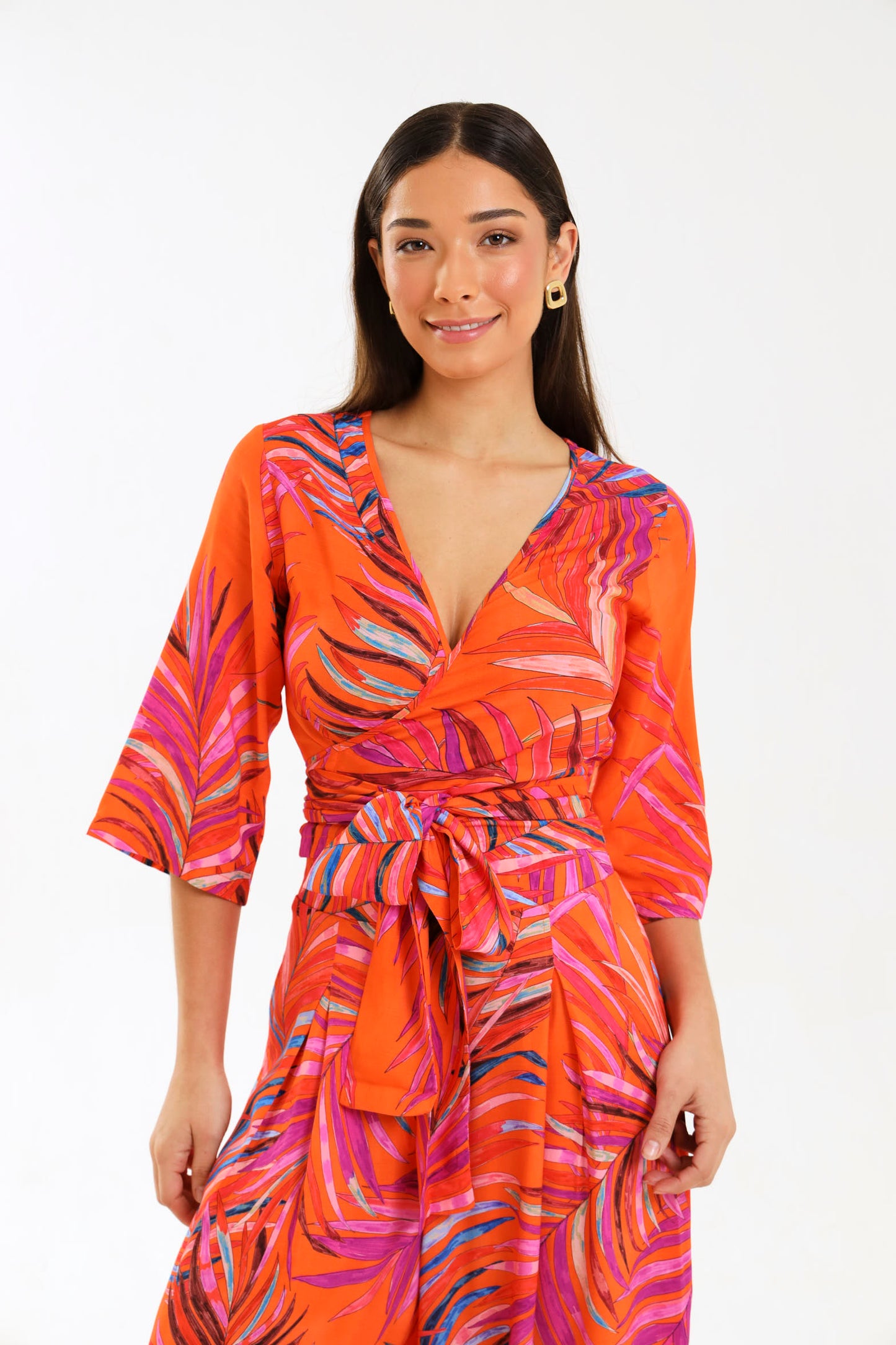 WRAP TOP / TANGERINE PALMA