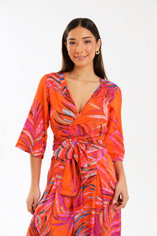 WRAP TOP / TANGERINE PALMA