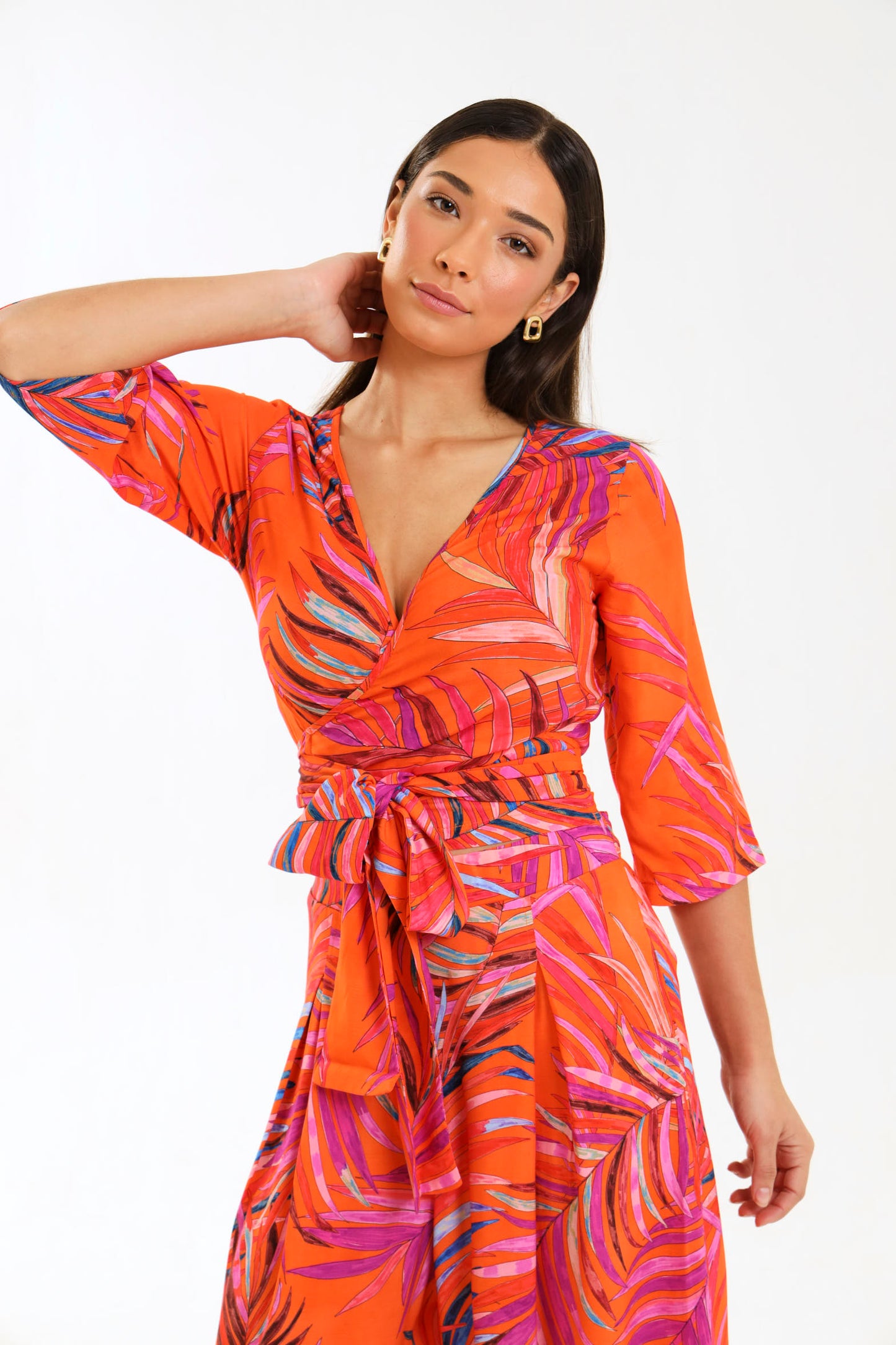 WRAP TOP / TANGERINE PALMA
