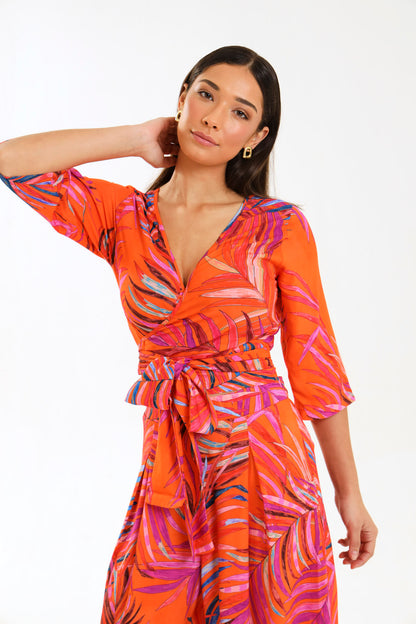 WRAP TOP / TANGERINE PALMA
