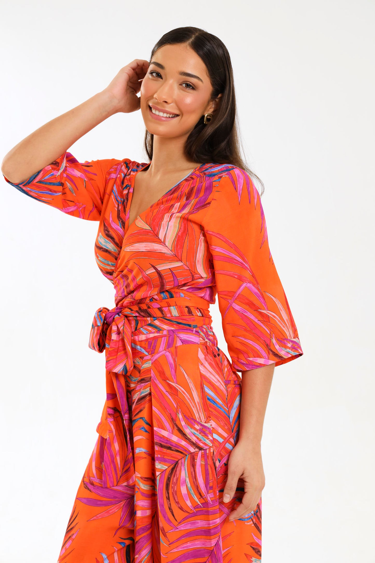 WRAP TOP / TANGERINE PALMA