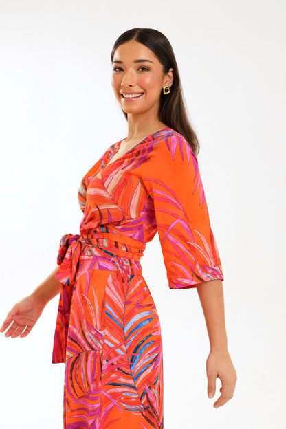 WRAP TOP / TANGERINE PALMA