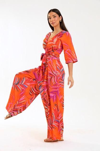 WRAP TOP / TANGERINE PALMA
