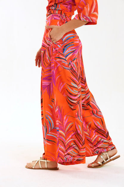 PLEAT PALAZZO / TANGERINE PALMA