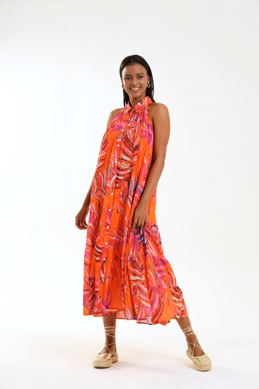 COSTELLO MAXI DRESS / TANGERINE PALMA
