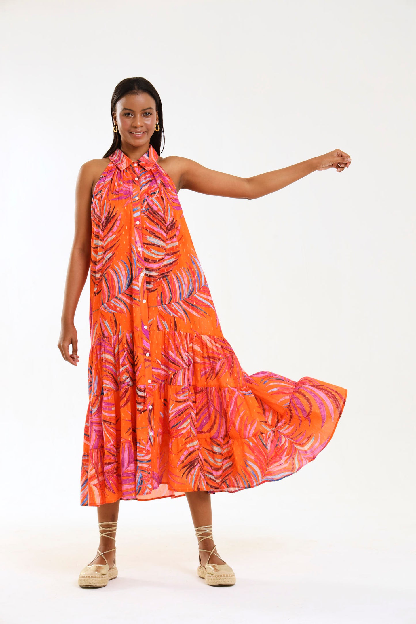 COSTELLO MAXI DRESS / TANGERINE PALMA