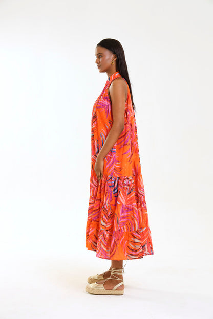 COSTELLO MAXI DRESS / TANGERINE PALMA