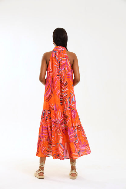COSTELLO MAXI DRESS / TANGERINE PALMA