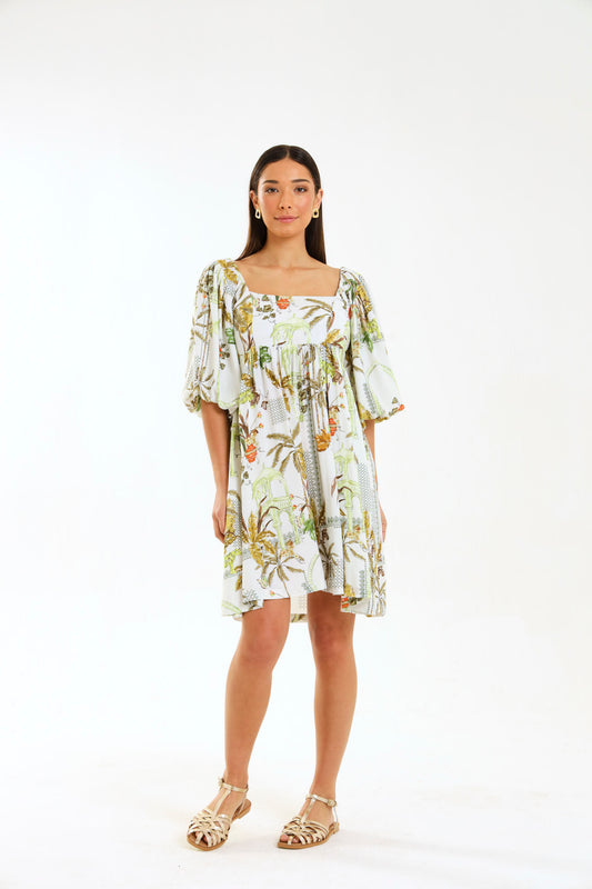 PUFF SLEEEVE MIDI / VALENCIA PALM