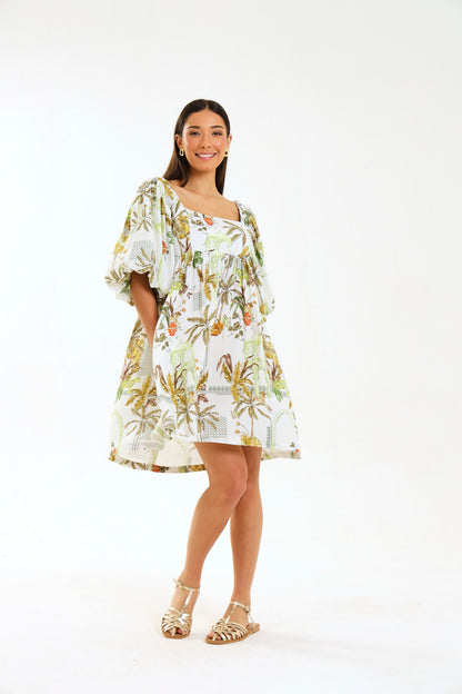 PUFF SLEEEVE MIDI / VALENCIA PALM