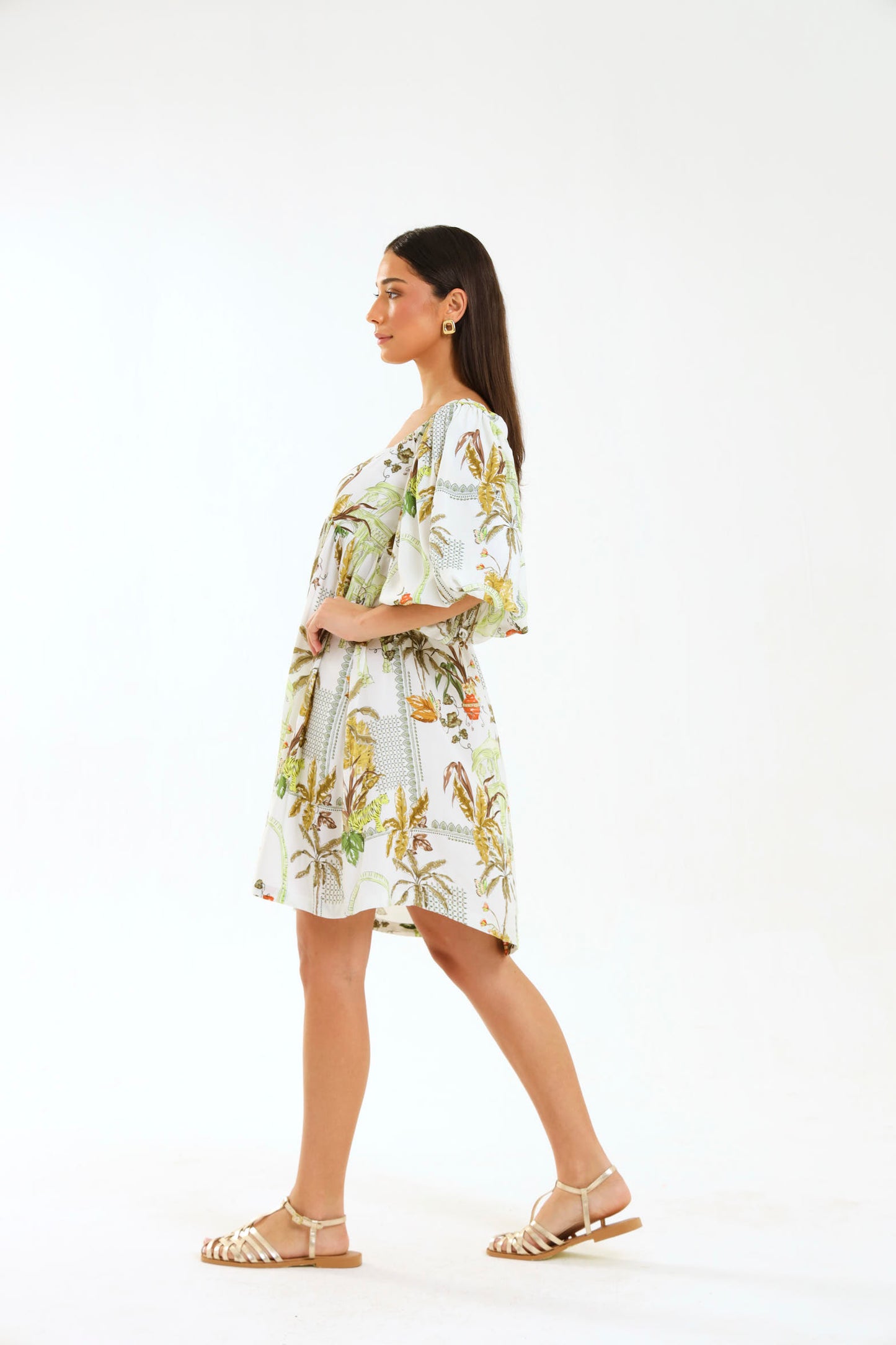 PUFF SLEEEVE MIDI / VALENCIA PALM