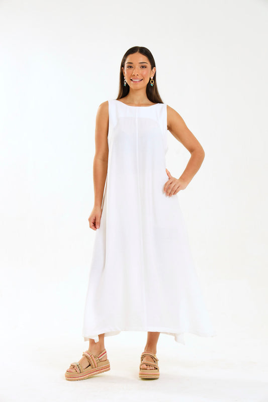 COAST MAXI DRESS / CRYPTO WHITE