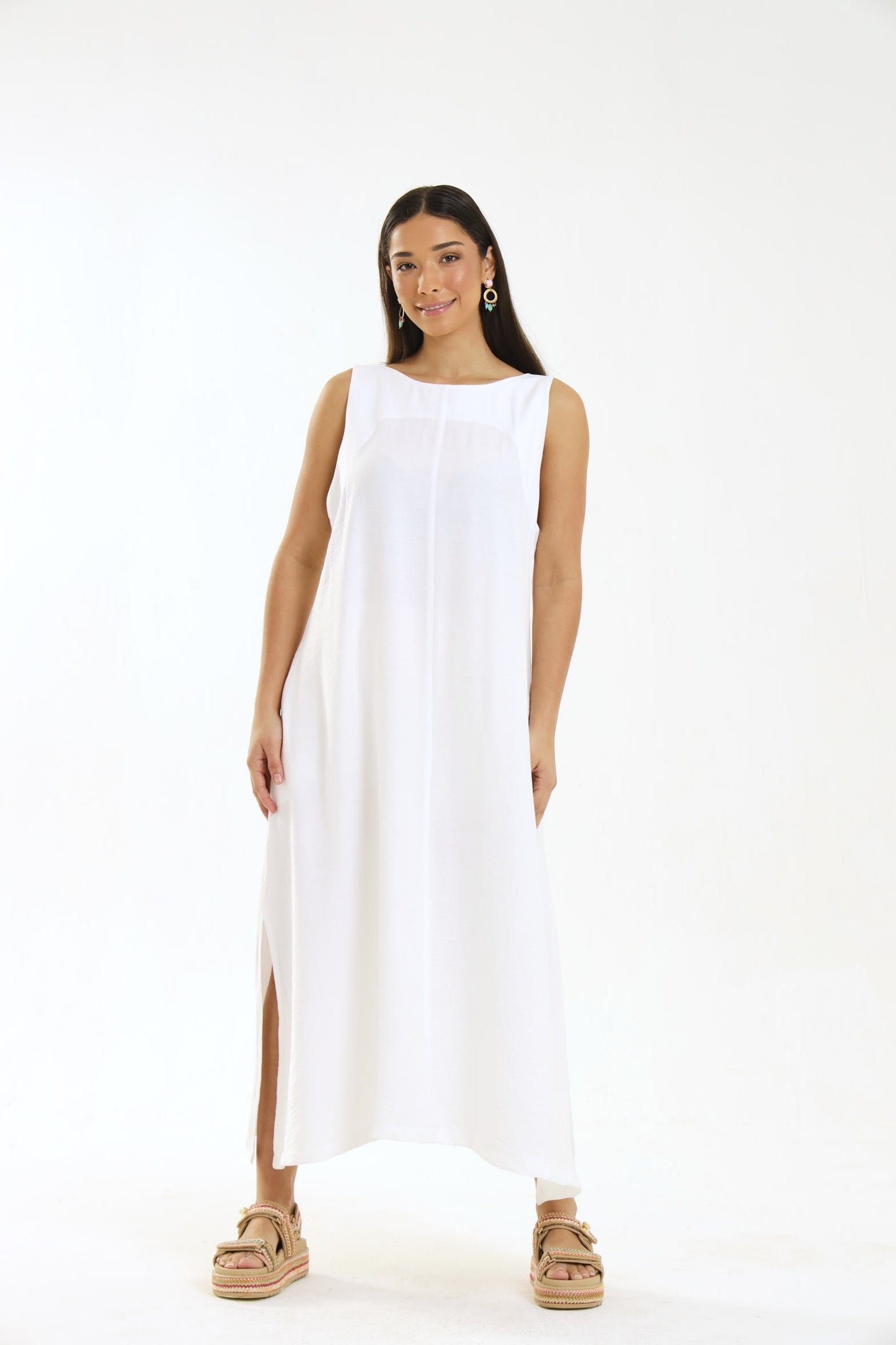 COAST MAXI DRESS / CRYPTO WHITE