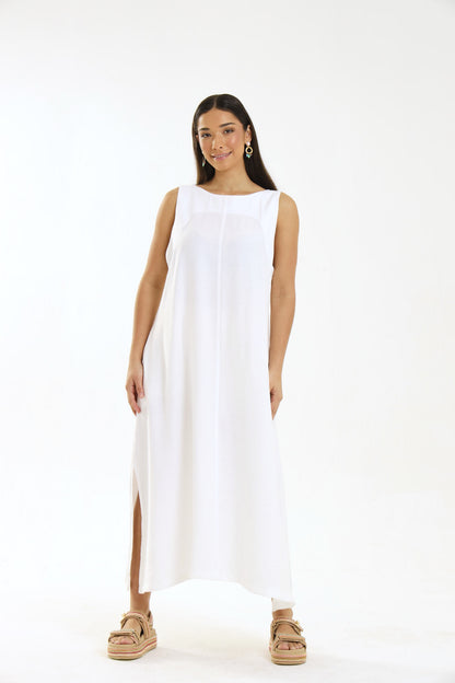 COAST MAXI DRESS / CRYPTO WHITE