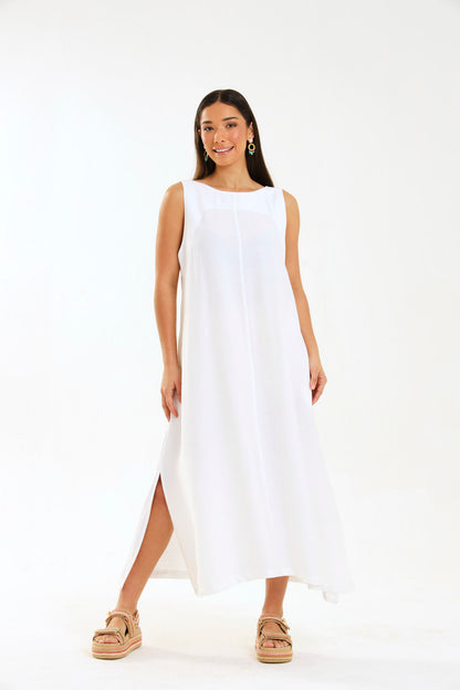 COAST MAXI DRESS / CRYPTO WHITE