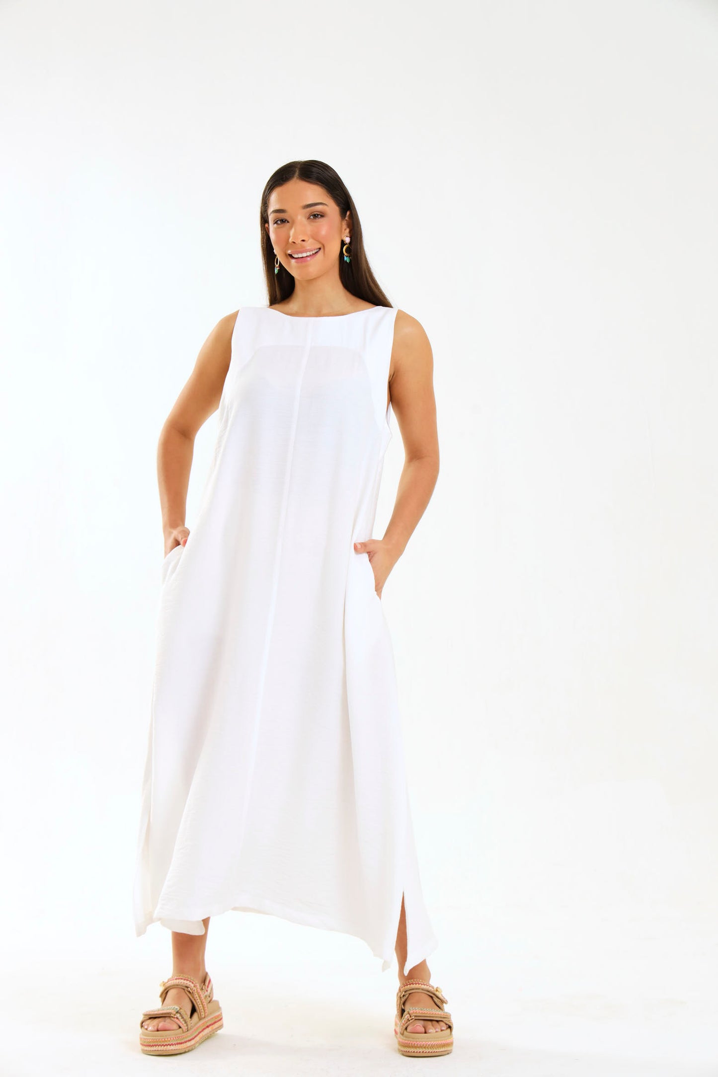 COAST MAXI DRESS / CRYPTO WHITE
