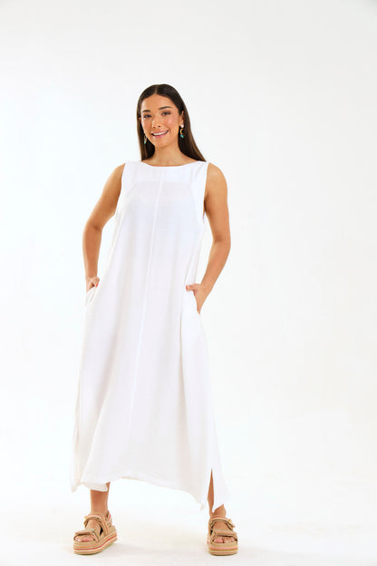 COAST MAXI DRESS / CRYPTO WHITE