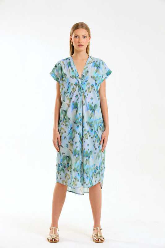 TULIP MAXI DRESS / AZURE WILDCAT