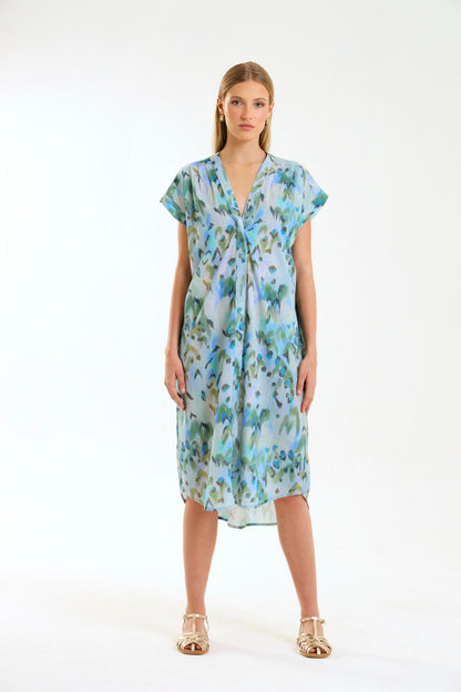 TULIP MAXI DRESS / AZURE WILDCAT