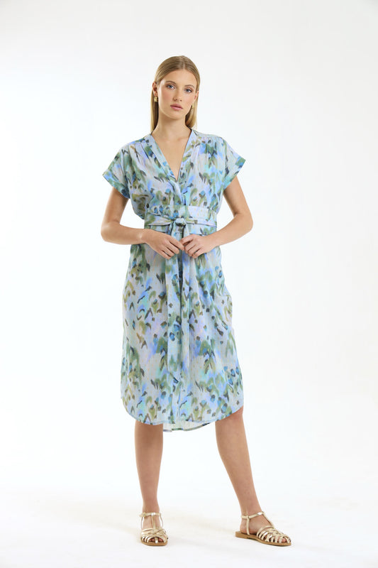 TULIP MAXI DRESS / AZURE WILDCAT