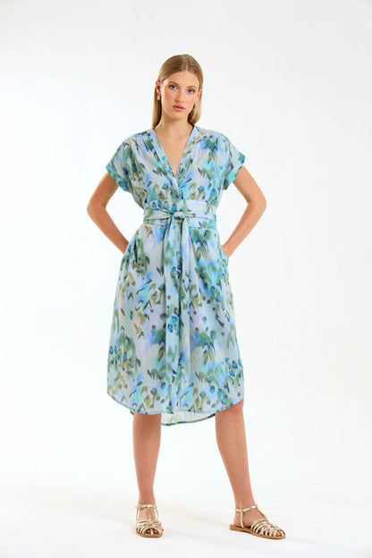 TULIP MAXI DRESS / AZURE WILDCAT