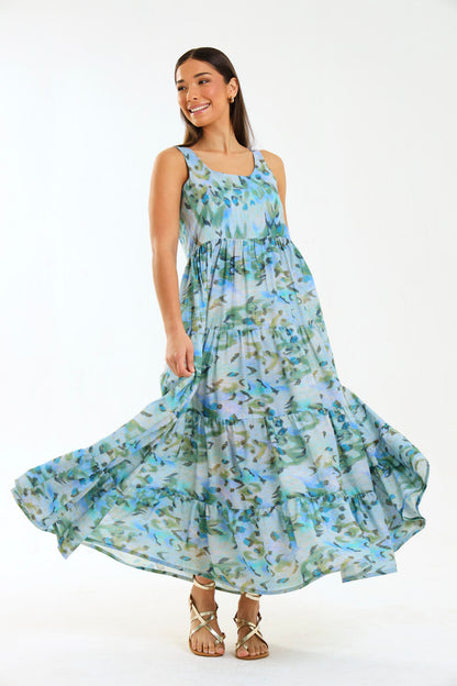 ISLA MAXI DRESS / AZURE WILDCAT