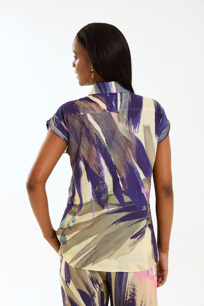 CAP SLEEVE TOP / PALM BREEZE