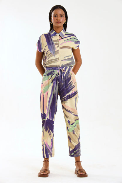 CAP SLEEVE TOP / PALM BREEZE