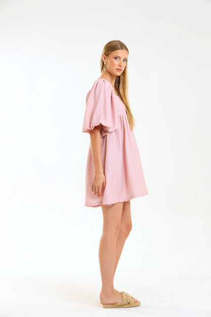 PUFF SLEEVE MIDI / FADED BLOSSOM