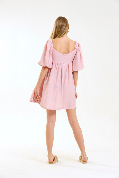 PUFF SLEEVE MIDI / FADED BLOSSOM