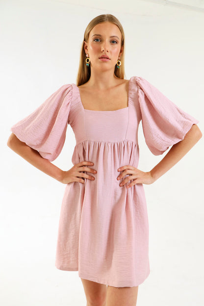 PUFF SLEEVE MIDI / FADED BLOSSOM