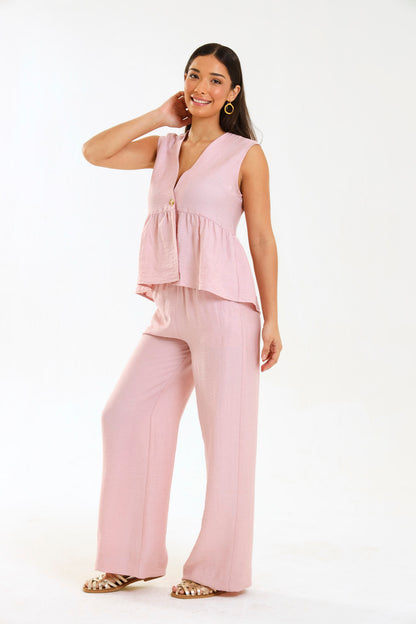 PEPLUM WAISTCOAT / FADED BLOSSOM