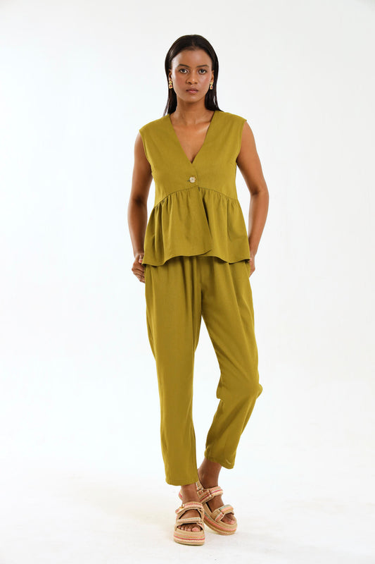 PEPLUM WAISTCOAT / ECRU