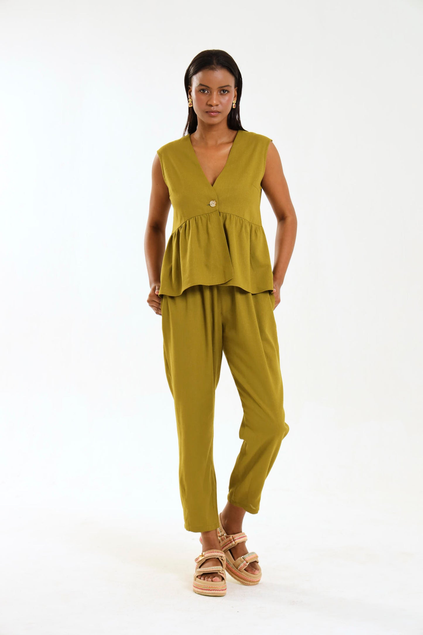 PEPLUM WAISTCOAT / ECRU