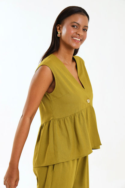 PEPLUM WAISTCOAT / ECRU